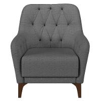 Kit 2 Poltronas Decorativas Para Sala Com Capitonê Pietà M22 Linho Cinza Escuro - Mpozenato - 6