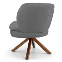 Kit 2 Poltronas Decorativas Melissa Base Giromad Giratória Veludo C-317 Cinza - Domi - 3