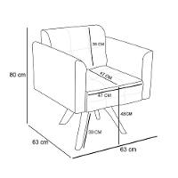 Kit 2 Poltronas Decorativas Base Madeira Giratória Ana Suede Marrom - Ibiza - 4