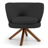 Kit 2 Poltronas Decorativas Melissa Base Giromad Giratória Linho D-465 Chumbo - Domi - 3