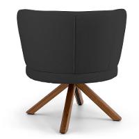 Kit 2 Poltronas Decorativas Melissa Base Giromad Giratória Linho D-465 Chumbo - Domi - 6