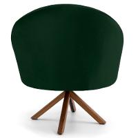 Kit 2 Poltronas Decorativas Giratórias Base Giromad Madeira Rafa C-303 Veludo Verde Musgo - Domi