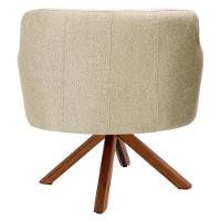 Kit 2 Poltronas Decorativas Giratórias Base Giromad Madeira Jade C-129 Linho Bege Escuro - Domi