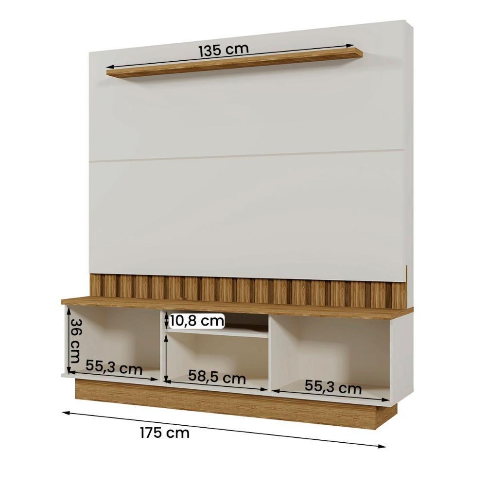 Home Painel Florianopolis Ripado Para Tv Até 70 Polegadas Off White Amendoa - 3