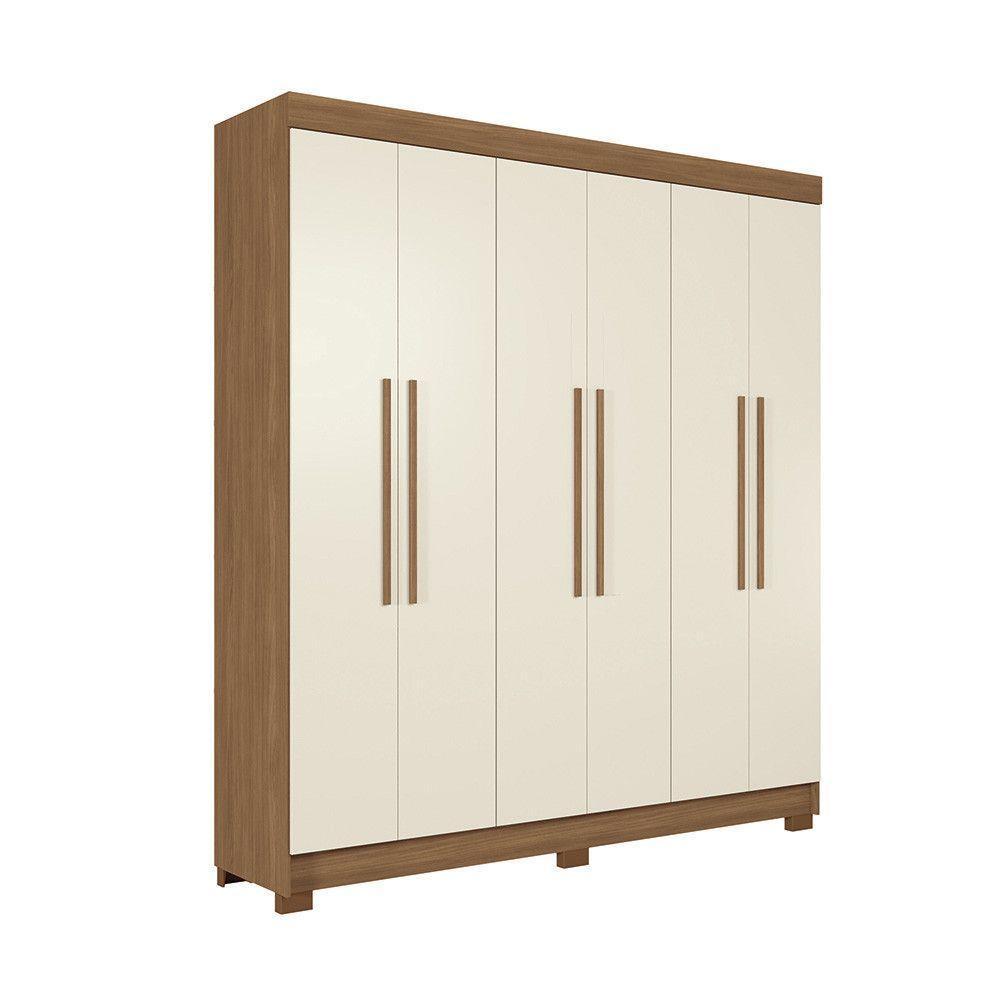 Guarda-roupa Casal 194,40cm 6 Portas 2 Gavetas Horácio Estilo Mm Jatoba/areia - 2