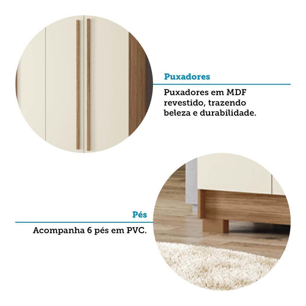 Guarda-roupa Casal 194,40cm 6 Portas 2 Gavetas Horácio Estilo Mm Jatoba/areia - 8