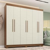 Guarda-roupa Casal 194,40cm 6 Portas 2 Gavetas Horácio Estilo Mm Jatoba/areia - 1