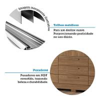 Guarda-roupa Casal 194,40 3 Portas 9 Gavetas Dante Estilo Mm Jatoba - 7