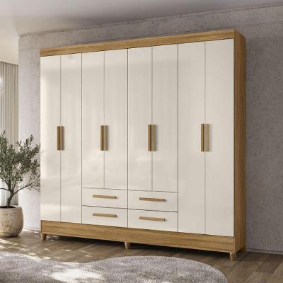 Guarda Roupa Casal 8 Portas 4 Gavetas Florida Moval Freijo/Off White