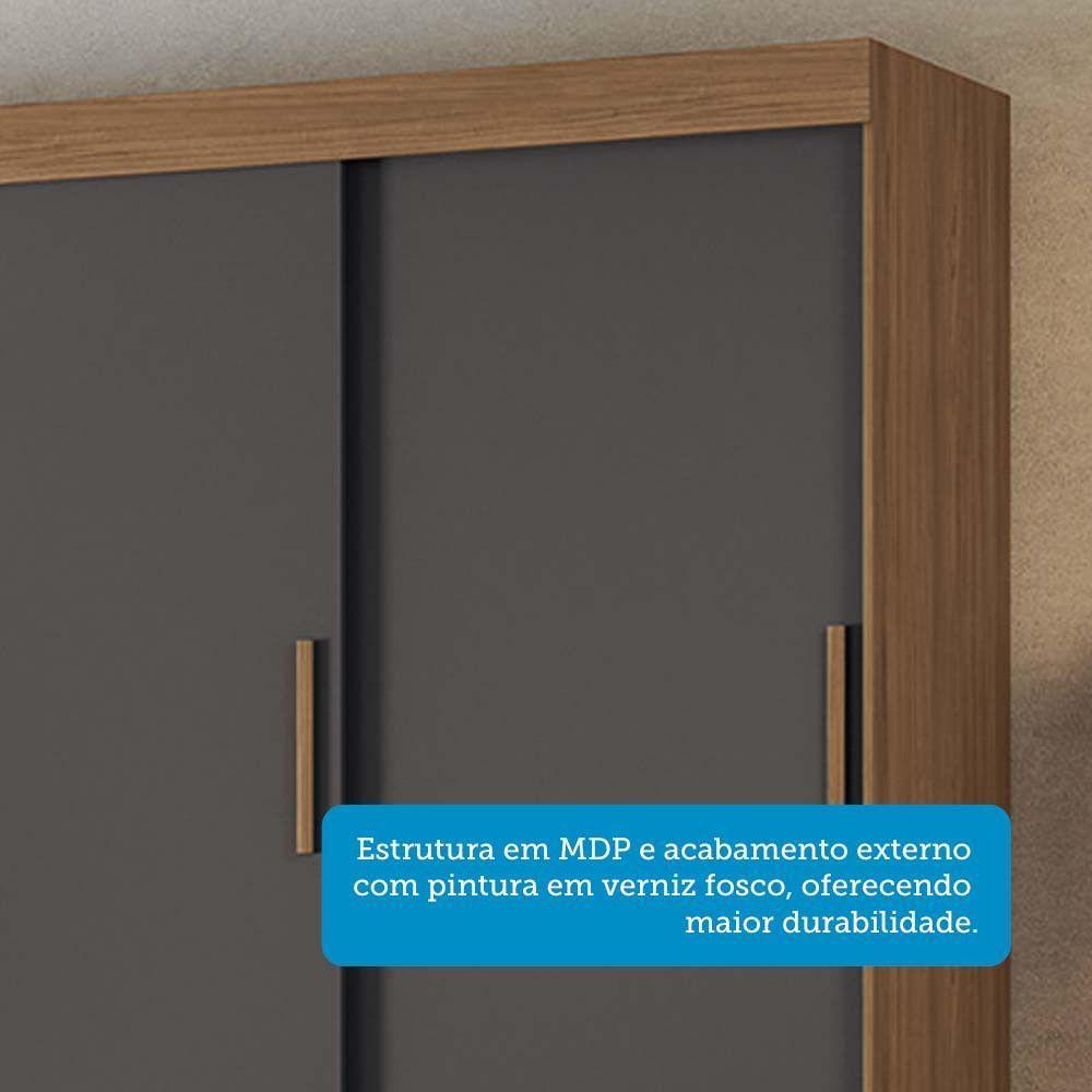Guarda-roupa Casal 194,40 3 Portas 9 Gavetas Dante Estilo Mm Jatoba/grafitte - 4