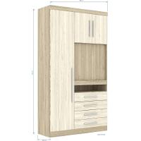 Guarda Roupa Modulado 3 Portas Com Painel Para Tv 194 Master Avelã Rústico-ártico Rústico - Eucamóveis - 4