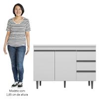 Balcão Gabinete Para Pia 120cm Com Tampo 2 Portas Andréia Branco - Ajl Móveis - 8