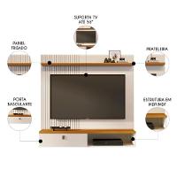 Painel Tv 55 Pol E Bancada Suspensa Talyn Z10 Off-cinamomo - Mpozenato - 3