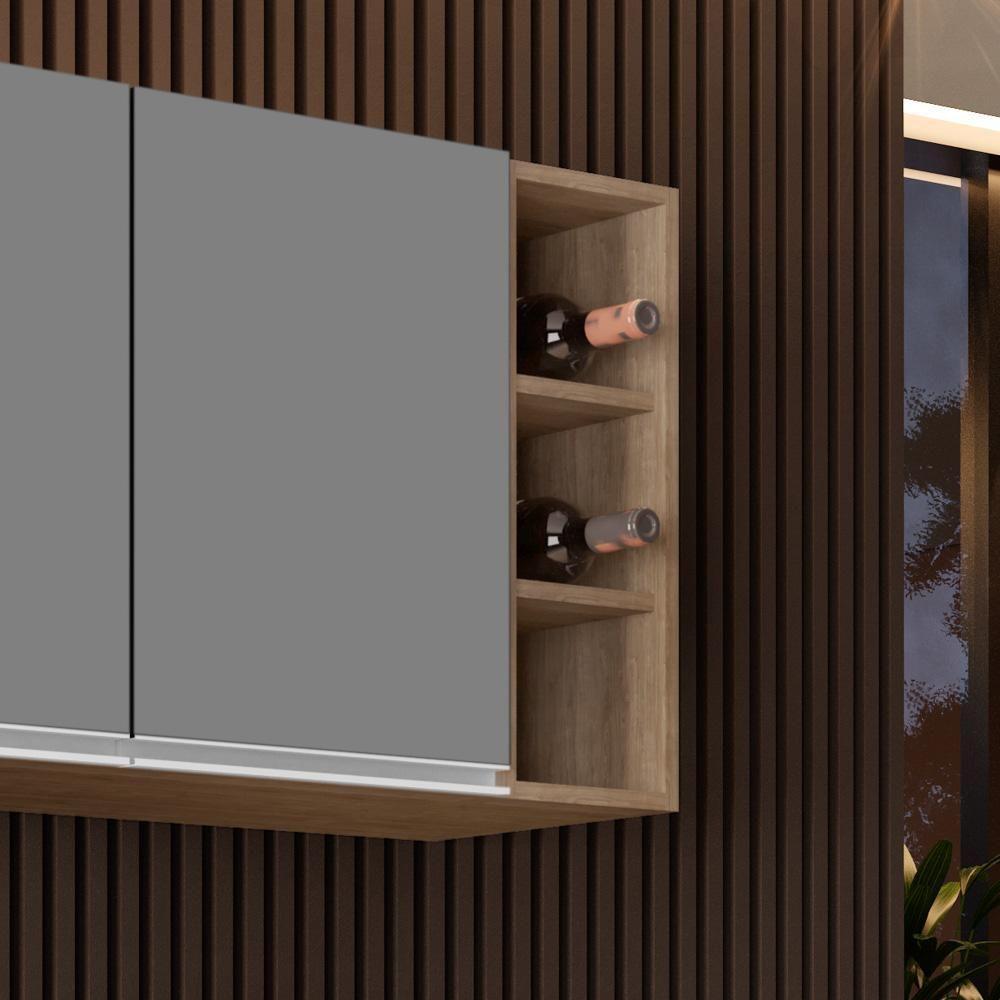 Nicho Aéreo Adega Vertical 20cm Riad Castanho - Lumil - 2