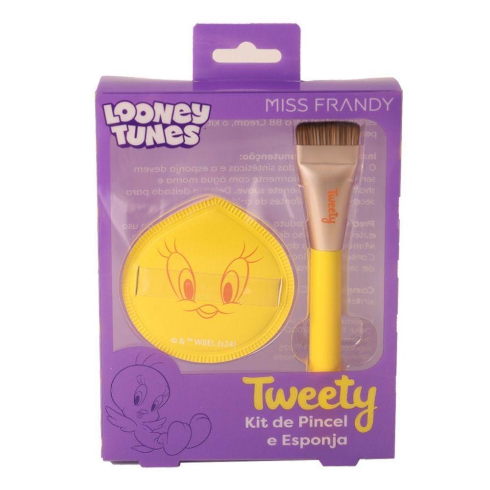 Kit De Pincel E Esponja Linha Tweety - Miss Frandy - 1