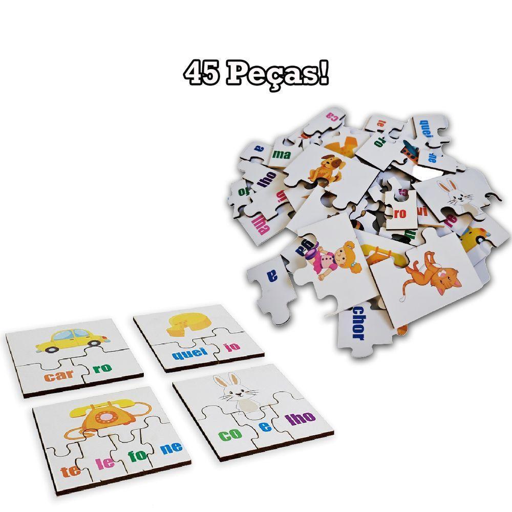 Kit Completo 7 Quebra Cabeça Infantil Divertido Em Madeira - 6