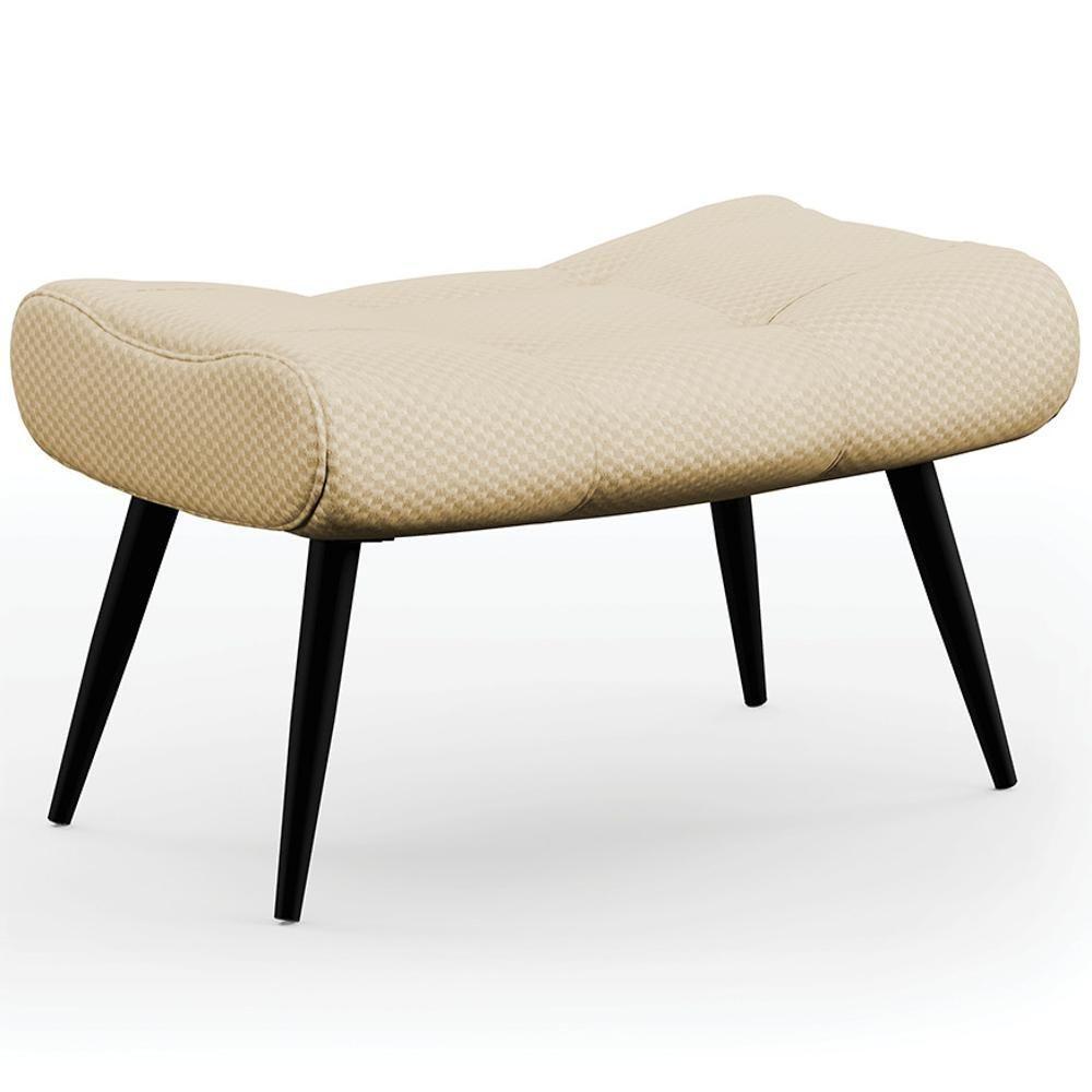 Kit 2 Puffs Decorativos Para Sala De Estar Pés Palito Lord Veludo Luxo Off White - Ibiza - 6