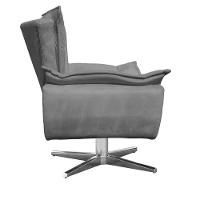 Kit 2 Poltronas Decorativas Sala De Estar Base Giratória Cromada Opla Suede Grafite - Ibiza - 3