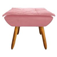 Kit 2 Poltronas Decorativas Pés Palito Com Puff Opla Suede Rose - Ibiza - 3