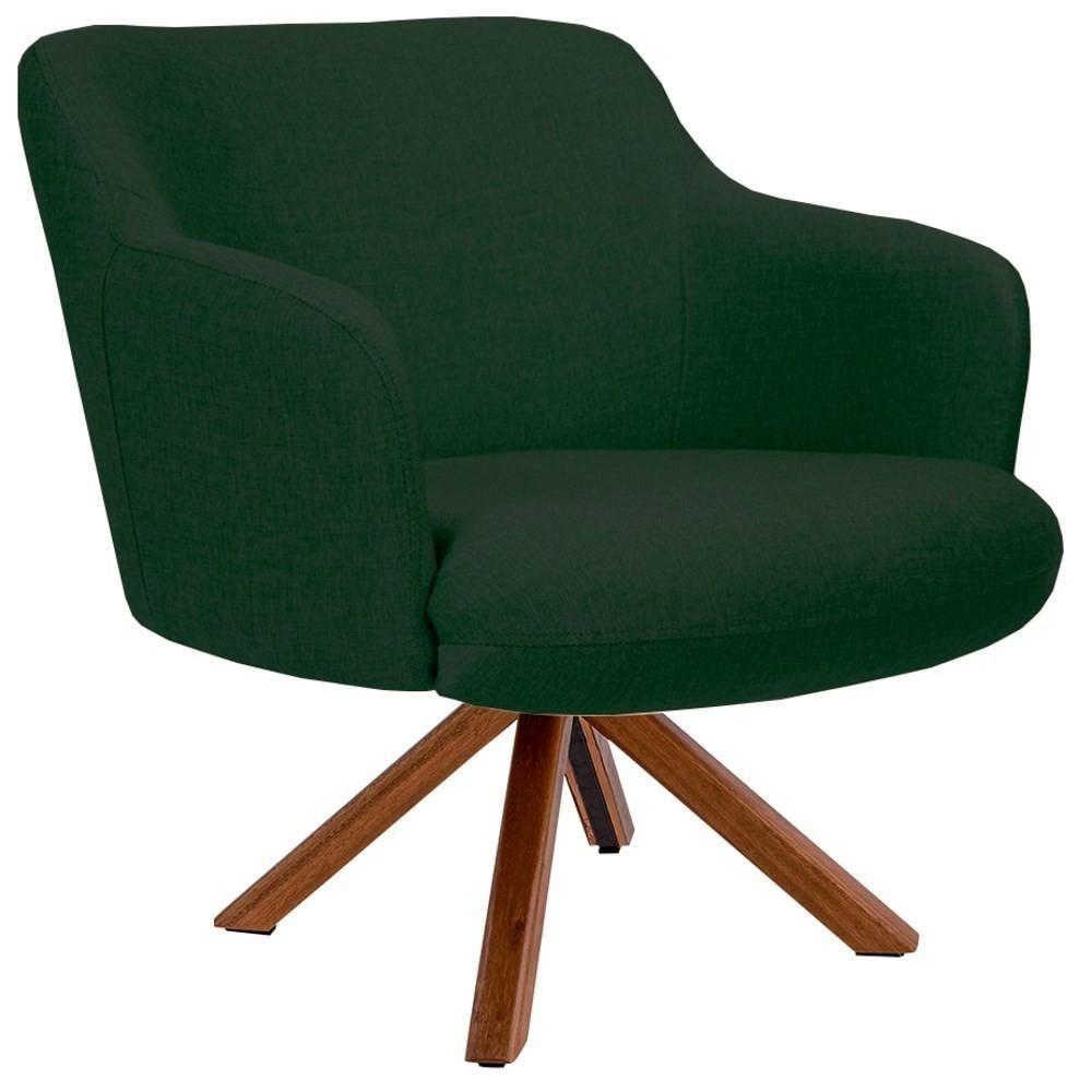 Kit 2 Poltronas Decorativas Giratórias Base Giromad Madeira Jade C-117 Linho Verde Musgo - Domi - 4