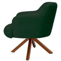 Kit 2 Poltronas Decorativas Giratórias Base Giromad Madeira Jade C-117 Linho Verde Musgo - Domi - 6