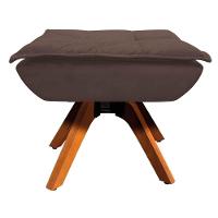 Kit 2 Poltronas Decorativas Base Giratória Giromad Com Puff Opla Suede Marrom - Ibiza - 3