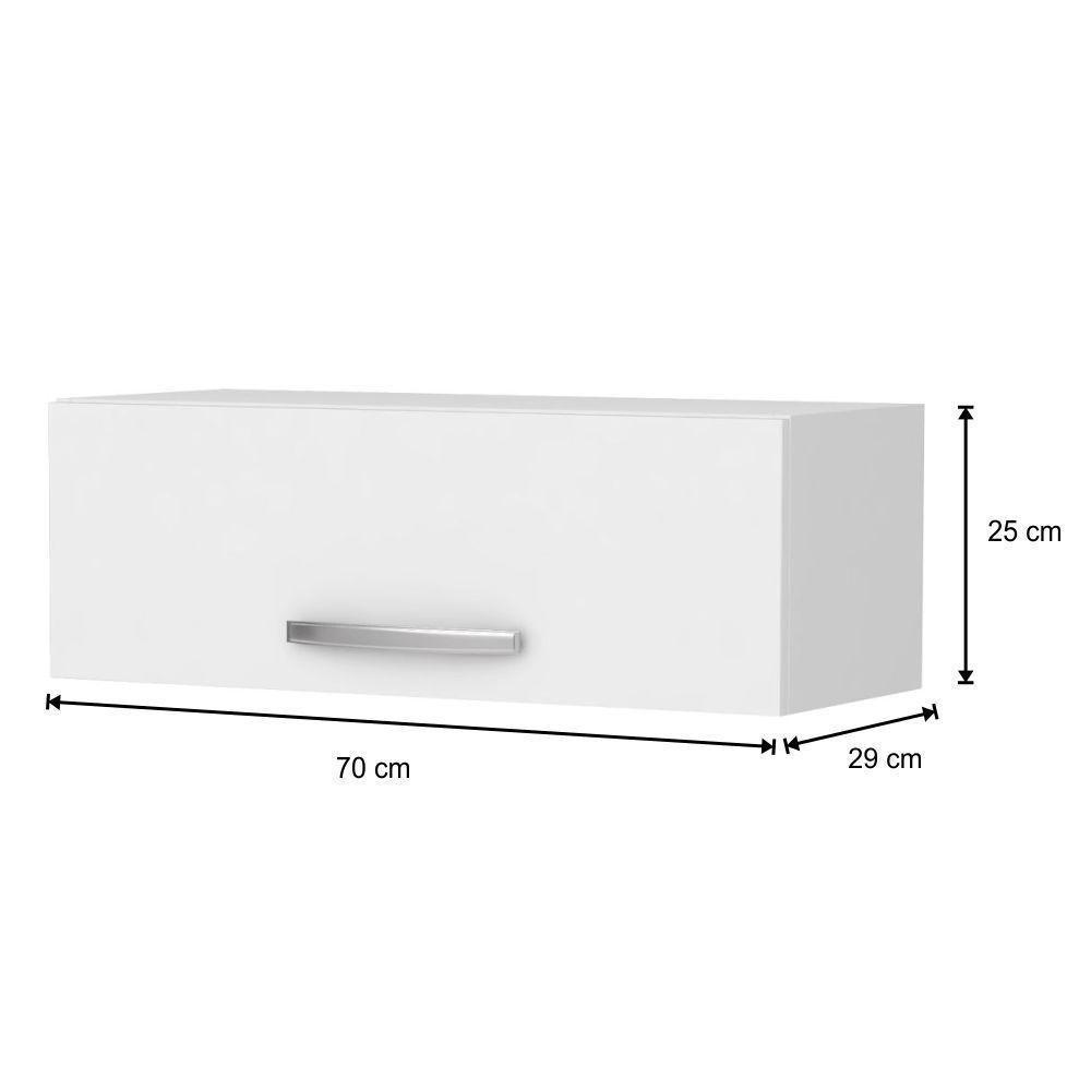 Kit 2 Armários Aéreos De Cozinha Para Geladeira 70cm 1 Porta Veneza - Lumil Móveis Branco - 5