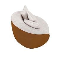 Kit 2 Poltronas Decorativa Para Sala Pés Madeira Kaly M22 Sintético Caramelo-linho Bege - Mpozenato - 6