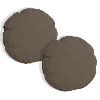 Kit 2 Almofadas Bolacha Redonda Cookie Veludo Marrom - 1