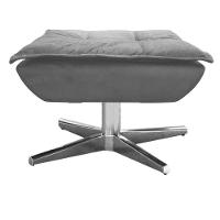 Kit 2 Poltronas Decorativas Base Giratória Cromada Com Puff Opla Suede Grafite - Ibiza - 5