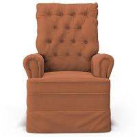 Kit 02 Poltronas De Amamentação E Descanso Com Balanço Laís G05 Veludo Terracota - Mpozenato - 2