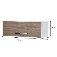 Kit 2 Armários Aéreos De Cozinha Para Geladeira 70cm 1 Porta Veneza - Lumil Móveis Branco-castanho - 5