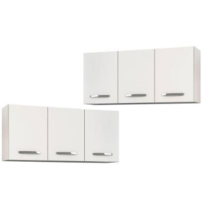 Kit 2 Armários Aéreos De Cozinha Honduras 120cm 3 Portas - Lumil Móveis Branco-castanho