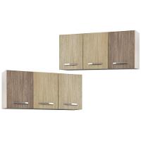 Kit 2 Armários Aéreos De Cozinha Honduras 120cm 3 Portas - Lumil Móveis Branco-castanho - 3