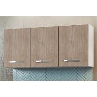 Kit 2 Armários Aéreos De Cozinha Honduras 120cm 3 Portas - Lumil Móveis Branco-castanho