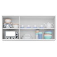 Kit 2 Armários Aéreos De Cozinha Honduras 120cm 3 Portas - Lumil Móveis Branco-castanho - 6