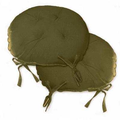 Kit 02 Almofadas Futon Redondo Assento Para Cadeira 40x40 Bege Escuro
