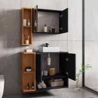 Gabinete Com Cuba E Espelheira Ibiza Preto Naturalle Bechara Preto Com Naturalle - 2