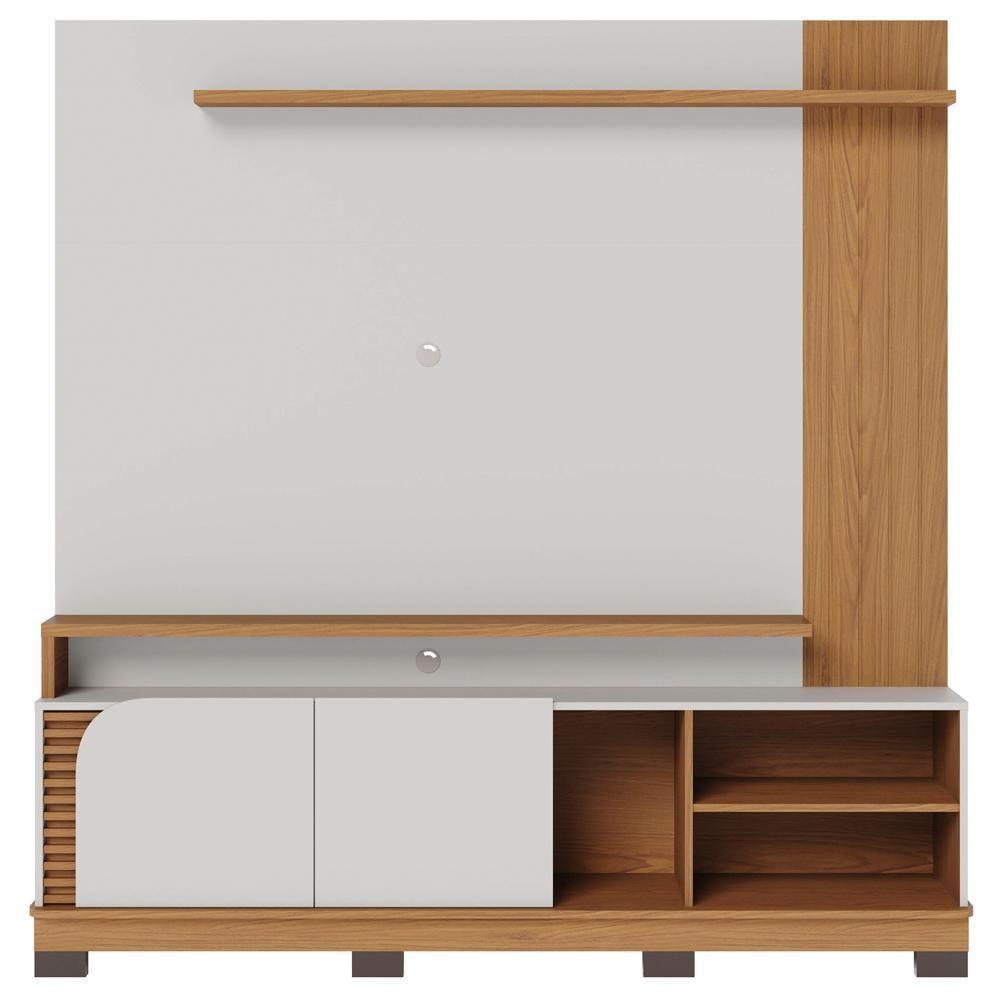 Estante Painel Para Tv 75 Pol Madrid C05 Off White Matte-freijó - Mpozenato - 7