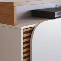 Estante Painel Para Tv 75 Pol Madrid C05 Off White Matte-freijó - Mpozenato - 5