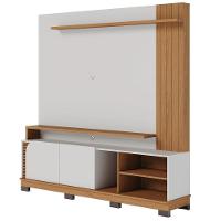 Estante Painel Para Tv 75 Pol Madrid C05 Off White Matte-freijó - Mpozenato - 9