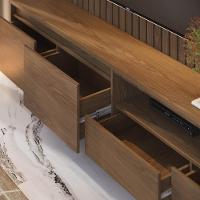 Estante Painel Para Tv 82 Pol 240cm Com Led Hawai C05 Amêndoa - Mpozenato - 6