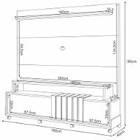 Estante Painel Para Tv 65 Pol 180cm 2 Portas Cloe H01 Off White-cinamomo - Mpozenato