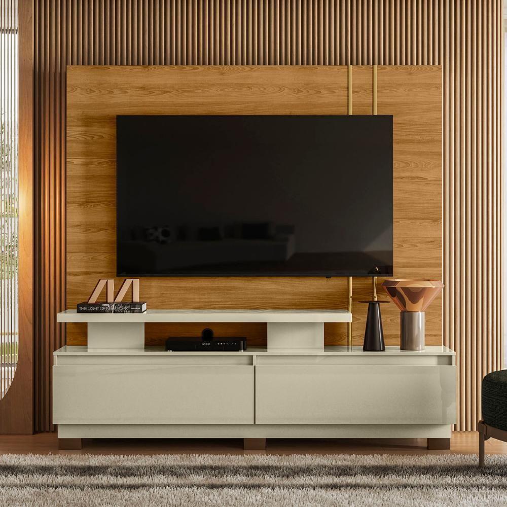 Estante Painel Para Tv 75 Pol 183cm Luara Z10 Cumaru-opala - Mpozenato - 2