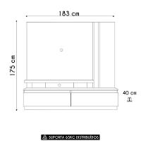 Estante Painel Para Tv 75 Pol 183cm Luara Z10 Cumaru-opala - Mpozenato