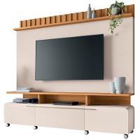 Estante Painel Para Tv 70 Pol 200cm Ripado Artist H01 Off White-cinamomo - Mpozenato - 1