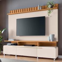 Estante Painel Para Tv 70 Pol 200cm Ripado Artist H01 Off White-cinamomo - Mpozenato - 2