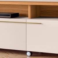 Estante Painel Para Tv 70 Pol 200cm Ripado Artist H01 Off White-cinamomo - Mpozenato - 6