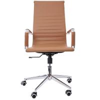 Kit Cadeira De Escritório Presidente Stripes +2 Cadeiras De Escritório Stripes Fixas Caramelo - 3