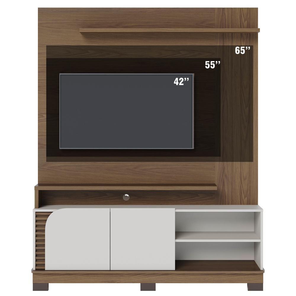 Estante Painel Para Tv 65 Pol Madrid C05 Amêndoa-off White Matte - Mpozenato - 9